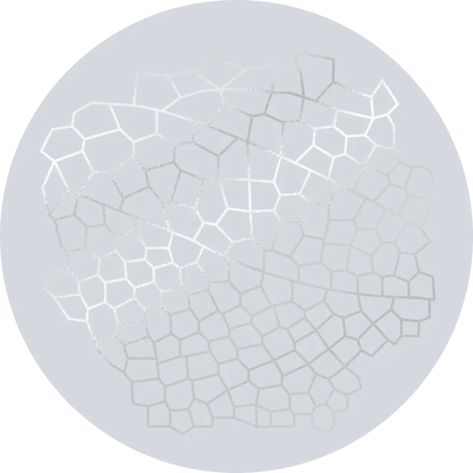 The Skinglow cell-mesh mark in grey, for advanced facial treatments