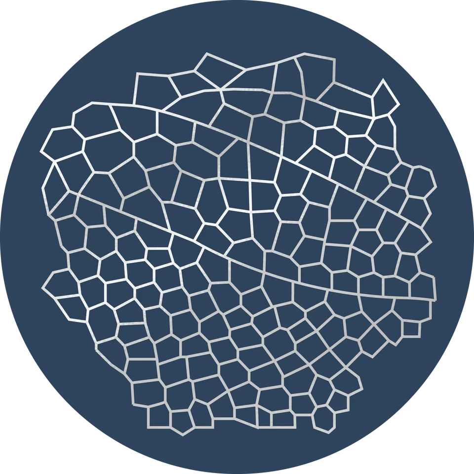 The Skinglow cell-mesh mark in petrol, for laser corrective treatments